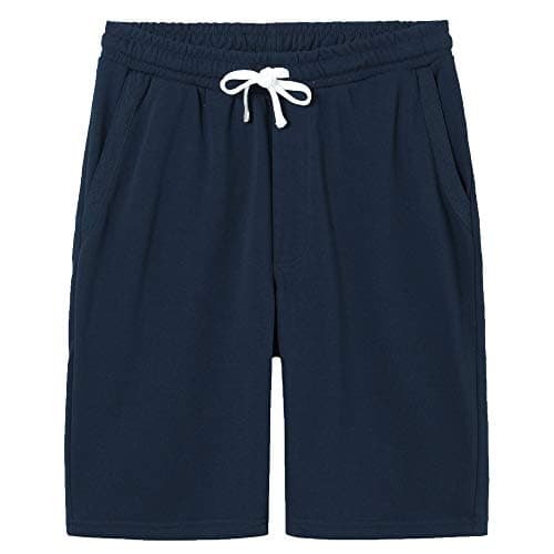 VANCOOG Men’s Casual Cotton Knit Short Drawstring Elastic Jogger Gym Shorts — image 1