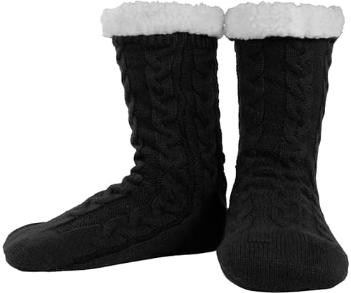 BenSorts Men Fuzzy Slipper Socks with Grippers Non Slip Indoor House Socks Christmas Gifts — image 1
