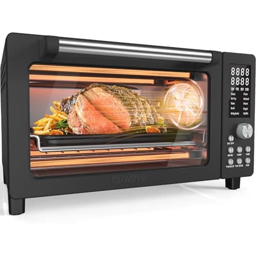 Nuwave Bravo Pro Smart Air Fryer Toaster Oven Combo, Airfryer Convection Oven Countertop, 10-in-1 Functions with Quicker & Even Crisp Technology, 1800W, 50-450°F, PFAS-Free, 21QT, Black — image 1