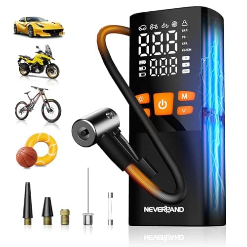 NEVERLAND Tire Inflator Portable Air Compressor - Cordless & 12V DC Air Pump for Car Tires, 150 PSI Bike Pump With Gauge, Auto-Shutoff Tire Pump for Car Bicycle Motorcycle Ball(1 Year Warranty) — image 1