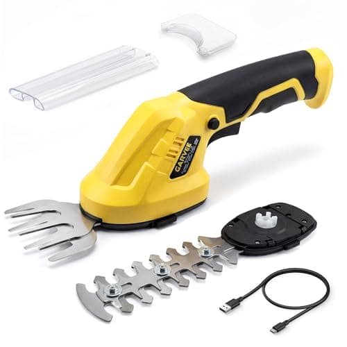 2-in-1 Electric Handheld Hedge Trimmer, Cordless Grass Shear & Shrub Trimme, Lightweight Rechargeable Bush Trimmers, with Type-C Cable, Dual Safety Switch, Brushless Motor, for Yard, Lawn, Garden