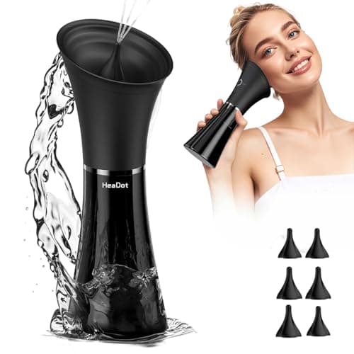 Electric Ear Wax Removal System, Water Powered Ear Cleaning Tool with Irrigation Flusher, 6 Tips, 4 Pressure Settings - Safe & Effective for Ear Wax Buildup Flushing and Cleaning