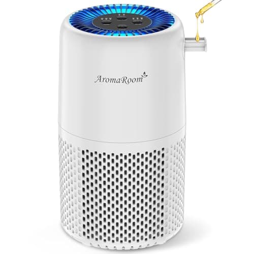 Air Purifier for Home Bedroom, AromaRoom H13 HEPA Air Filter For Smoke Pollen Dander Hair Smell Air Cleaner, 3-in-1 Filter with Sleep Mode, Quiet Air Cleaner For Pets, Home, Baby Room (White) — image 1