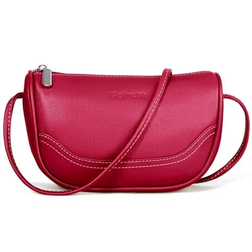 Genuine Leather Mini Crescent Bag for Women, Small Crossbody Hobo Purse for Evening Out & Shopping, Lightweight and Compact — image 1