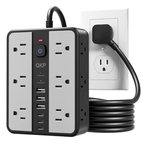 2400J Surge Protector Power Strip with 12 Outlets, 6 USB (3 USB C), 6 FT | 0.5" Thin 45° Flat Plug, 1.7" Wide-Spaced Outlets, 2400J Surge Protection & 1875W/15A Overload Protection for Home & Gaming — image 1