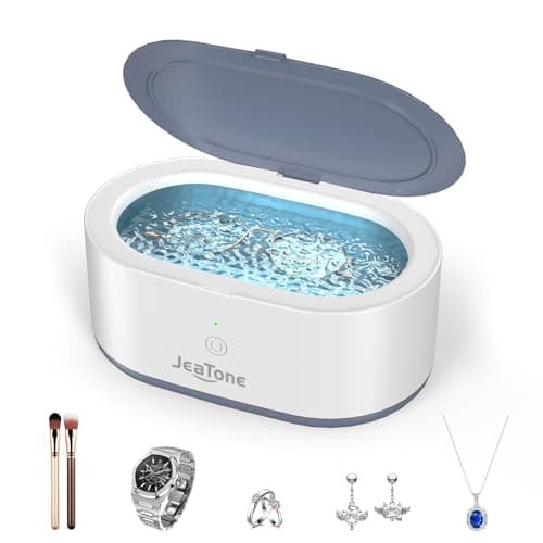 JeaTone Ultrasonic Jewelry Cleaner, 46KHz Professional Ultrasonic Cleaning Machine for Rings, Eyeglasses, Retainers, Dentures & Watches, 20oz Stainless Steel Sonic Jewelry Cleaner Pod — image 1