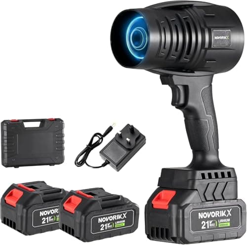 NovorikX 20V Cordless Mini Turbo Leaf Blower, 30000RPM Handheld Snow Blower with 2 X 3.0Ah Batteries & Charger, Ultra-Light, 55m/s for Car/Lawn/Garage Cleaning and Snow Removal — image 1