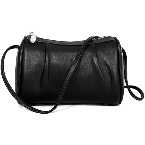 Women's Genuine Leather Small Crossbody Bag Barrel Hobo Purse for Evening Dating Weekend Casual Light Outings — image 1