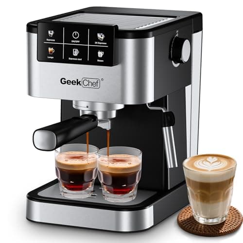 Geek Chef Espresso Machine with Milk Frother, 20 Bar Automatic Espresso Maker, Fast Heating Coffee Maker for Cappuccino, Latte & Iced Coffee, Easy to Use & Clean, for Home Barista — image 1