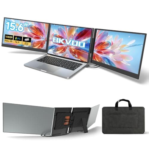 BKVOO Laptop Screen Extender 15.6" FHD 1080P IPS Ultra-Slim Triple Monitor | Extra Screen for Laptops 13''-17.3'', Plug & Play via USB-C/HDMI, Portable Travel Dual Monitor for Win/Mac/Android/PS5/Chrome — image 1