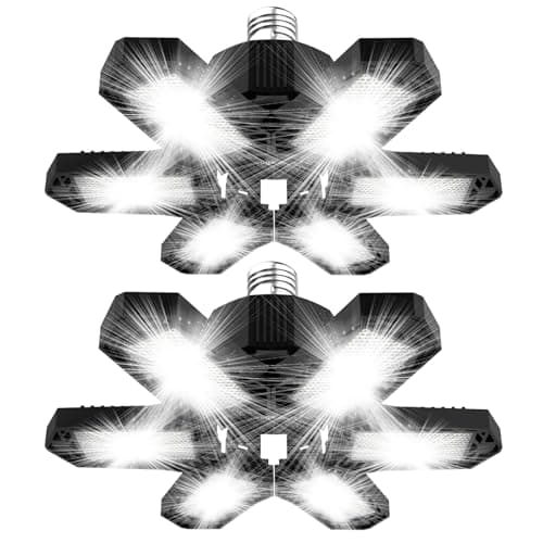 Brobantle LED Garage Lights Bulb 2 Pack 120W Led Screw in Garage Lights 12000LM 6500K Bright LED Garage Ceiling Lights Deformable Garage Shop Light for Attic Basement Workshop Screw in E26 E27 Base — image 1