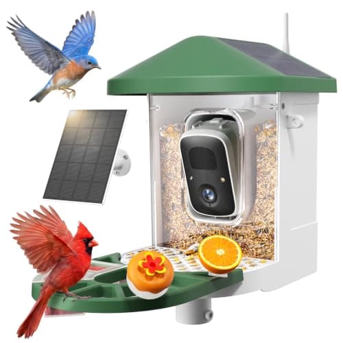 HARYMOR Smart Bird Feeder with Camera Solar Powered, 2K HD Live Video, 10,000+ Bird Species AI Identification, Wild Bird House Feeders for Outdoors, Instant Arrival Alerts, Ideal Gift for Bird Lovers — image 1