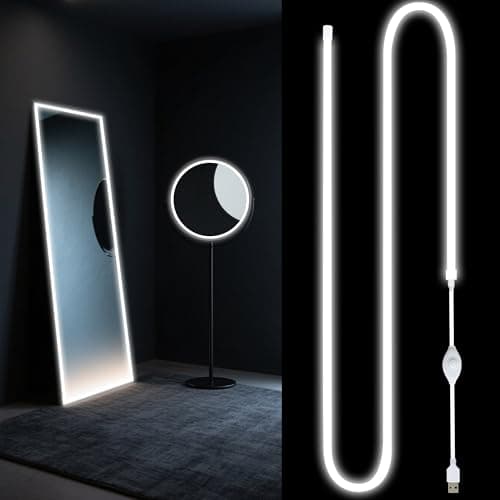 XINGZHI Vanity Mirror Lights, 13FT White LED Light Strip with Button Control & Dimming, USB Powered Makeup Lighting for Vanity Table, Bathroom & Bedroom Mirror Lights Stick on(Mirror Not Included) — image 1