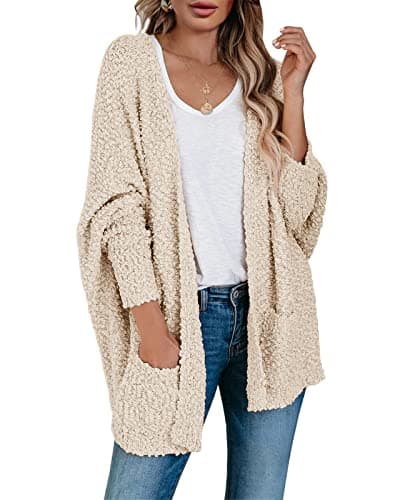 Saodimallsu Womens Chunky Popcorn Cardigan Oversized Cozy Long Sweaters | Trendy Casual,Open Front,Fuzzy Knit,Soft Comfy,Batwing Long Sleeve,Warm Fall Winter,Boyfriend,Daily Wear — image 1
