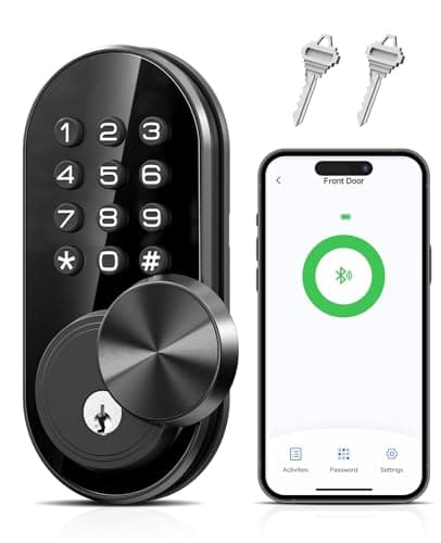 TEEHO TE341 Smart Keyless Entry Door Lock with App Control, Digital Keypad Bluetooth Electronic Deadbolt with Auto Lock, Easy Installation - Black — image 1