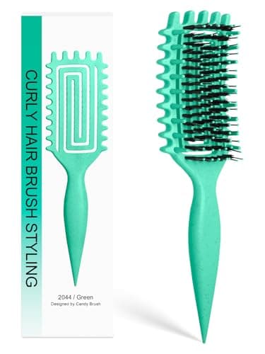 Inpoipsor Curly Hair Brush, Curl Defining Brush for Women and Men, Effortless Detangling and Shaping for Curls, Waves and Coils, Reduces Pulling, Smooth Results (Green) — image 1