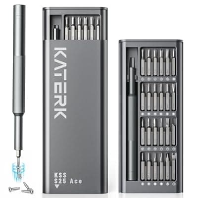 KATERK 25-in-1 Small Screwdriver Set - Precision Mini Eyeglass Repair Tool Kit with Magnetic for Glasses, Laptop, iPhone, Macbook, Computer, Watch, Xbox, Switch, Electronic, Father Day Gifts for Men