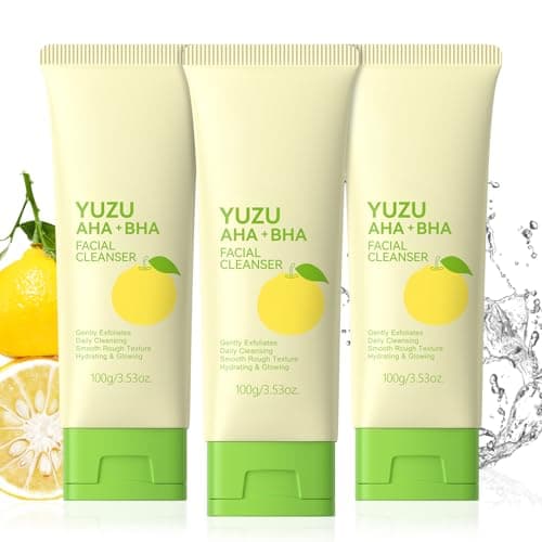 BeauBase Yuzu AHA+BHA Face Wash, Foaming Facial Cleanser for All Skin, Face Wash for Women, Teens Girls, Exfoliating, Soften, Oil Control, Glow, Even Skin Tone, 3.53 Fl Oz/pcs (Pack of 3) — image 1