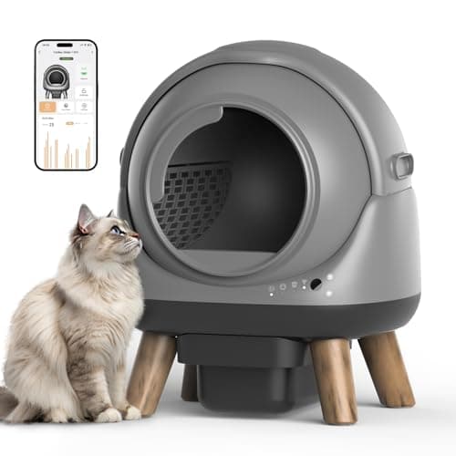 Self Cleaning Litter Box for Multiple Cats, G1 Automatic Litter Box with Smart APP Control & Health Monitoring, Includes 2 Roll Trash Bags and Litter Mat (Grey) — image 1