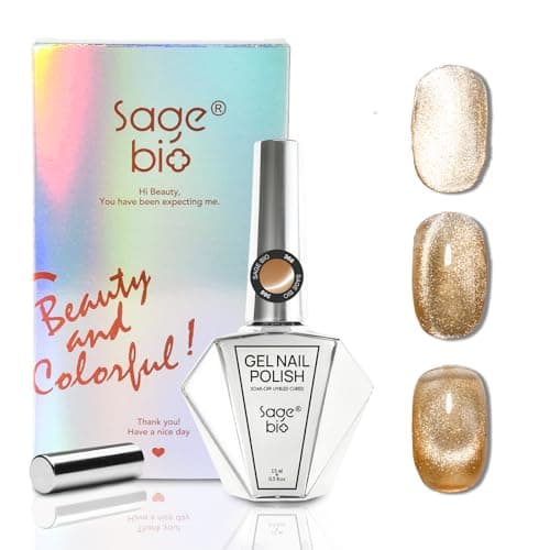 SAGEBIO 15ml Cat Eye Gel Nail Polish with Magnet Stick – Glitter Holographic Magnetic Gel, DIY Manicure Kit for Home Use, Long-Lasting Nail Art, Cat Eye-366 — image 1