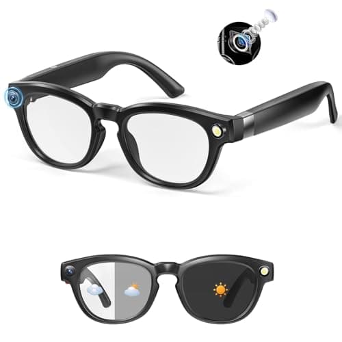 ROZEUS Al Smart Glasses with 4K HD Camera - Video Recording Glasses with Audio, Bluetooth Sunglasses with Camera forMen, Real-Time Translation, Hands-Free Music&Calls, Outdoor Sports Travel (Black) — image 1