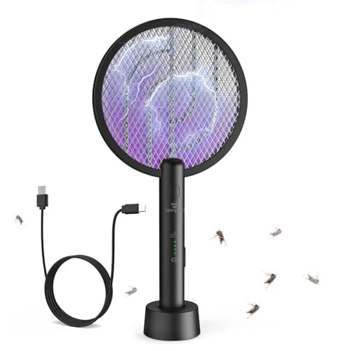 Gooqand Bug Zapper Racket, 2 in 1 Fly Swatter USB Rechargeable, 4000V Electric Fly Zapper with 4 Layer Safety Mesh,Electric Racket for Kitchen, Home, Garden and Outdoors — image 1