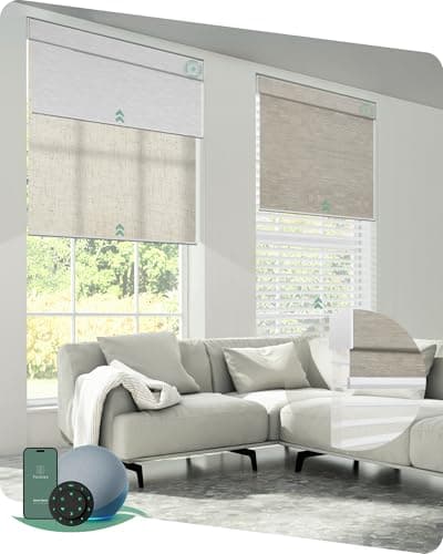 Yoolax Smart Dual Roller Shades, Motorized Blinds with Remote Smart Blinds Compatible with Alexa, Automatic Dual Shades for Windows Bedroom Living Room (Customize) — image 1