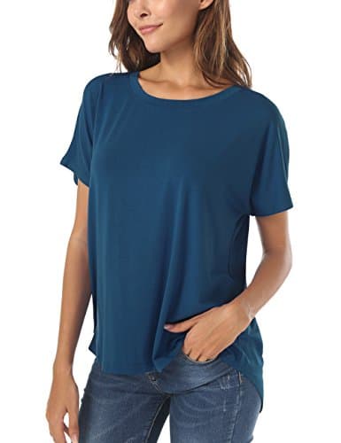 Herou Casual Summer Short Sleeve High Low Loose T Shirt Basic Tees Tops for Women — image 1