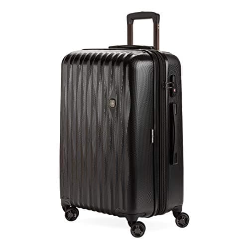 SwissGear 7272 Energie Expandable Hardside Luggage With Spinner Wheels and TSA Lock, Black, Checked-Medium 24-Inch