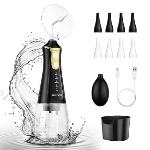 Electric Water Powered Earwax Removal Kit - 4 Pressure Modes - Safe Cleaning & Flushing Tool, Waterproof USB Rechargeable Ear Cleaner with Basin & 8 Replaceable Nozzles - IPX7