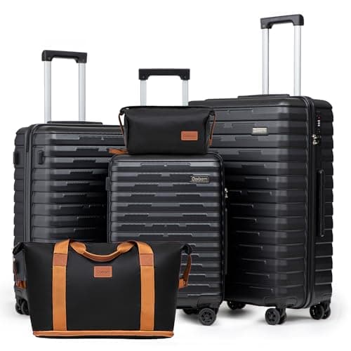 Cosbarn Luggage Sets 5 Piece Suitcases with Wheels, Suitcase Set ABS Hard Case Luggage with Spinner Wheels Durable Travel Luggage
