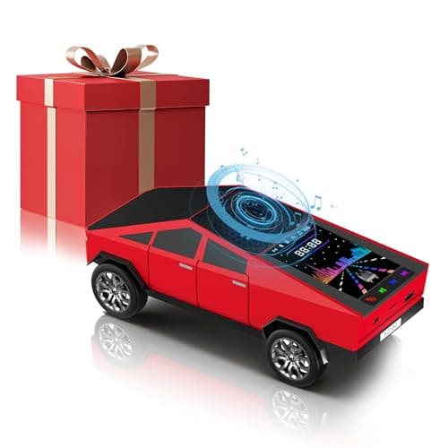 AONOX Cybertruck Bluetooth Speaker for Car, Mini Wireless Speaker with LED Lights, FM Radio, USB/TF Card, TWS Stereo, Desk Gaming Outdoor Use, Gift for Car Lovers — image 1
