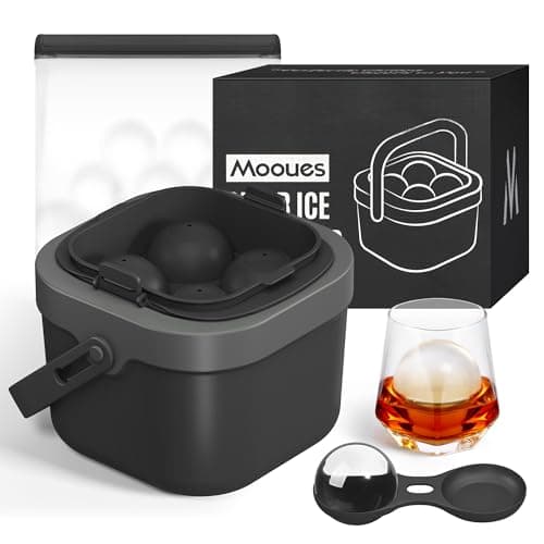 Mooues Clear Ice Ball Maker Mold, Whiskey Ice Cube Tray, 2.4 Inch Large Round Ice Molds for Cocktails Whisky Bourbon Liquor, Best Dad Ever Gifts for New Dad Husband Men who Have Everything — image 1