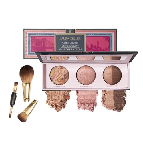 LAURA GELLER NEW YORK Gellers Greatest Kit - Baked Face & Eye Palette New York Minute + 4-in-1 Travel Makeup Brush