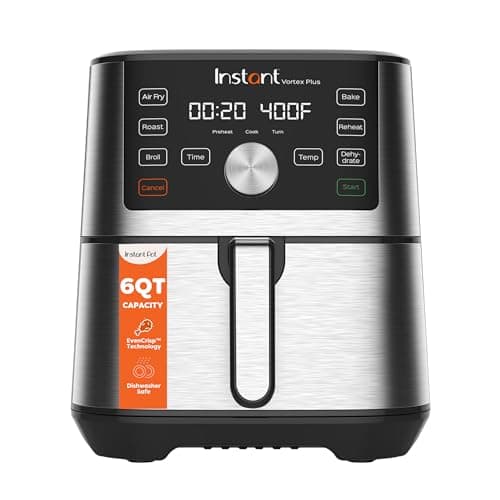Instant Pot 6QT VORTEX Plus Air Fryer, 6-in-1, Air Fry, Broil, Dehydrate, Crisp, Roast, Reheat, Bake, Dishwasher-Safe Airfryer basket, from the Makers of Instant Pot, Stainless Steel — image 1