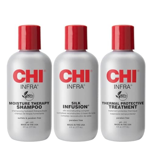 CHI Infra Thermal Care Kit, Moisturizing & Restoring Shampoo, Color Protectant & Serum, Sulfate, Paraben, & Cruelty-Free, 6 Oz (3 Products)