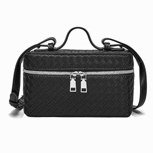 Kiss Sea Women's Top-Handle Handbags Woven Crossbody Bag Leather Shoulder Bag with Adjustable Strap for Daily Use — image 1