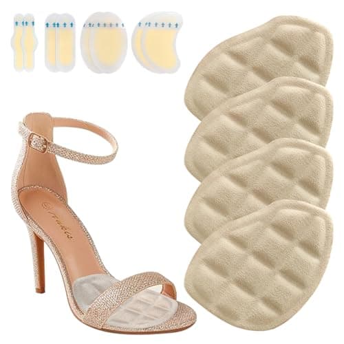 Niifawh Ball of Foot Cushions for Women 2 Pairs | 8ct Gel Blister Bandages for Feet, Blister Cushion for Heel, Toe, No Slip Metatarsal Pads for Reduce Heel, Toe & Foot Pain, Beige — image 1