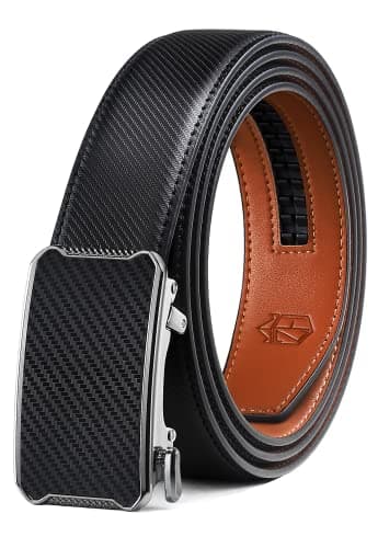 Zitahli Belt Men,Leather Ratchet Belt for Men Dress Casual Every Day with Adjustable Buckle,Trim to Fit For Gift — image 1