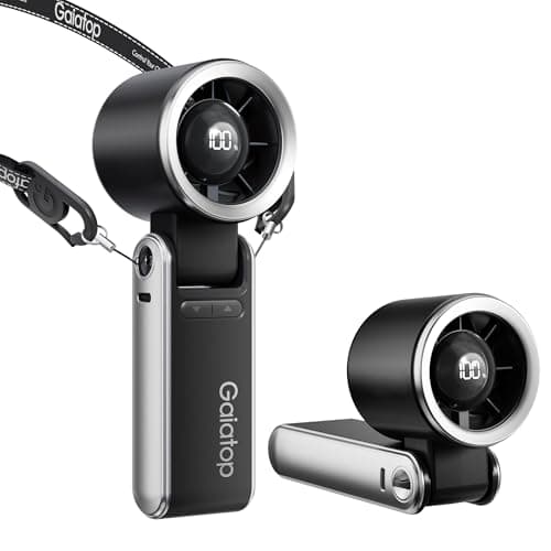 Gaiatop Portable Handheld Turbo Fan, 15 Hrs Cooling, 180° Foldable 4-in-1 Hand Held Fans, 6-Speed (1-100) Personal Mini Handheld Fans, Small Portable Fan for Travel, Working, Outdoor Women Gifts Black — image 1