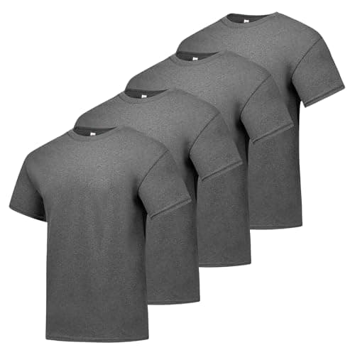 Hanes Men's Essentials Short Sleeve T-shirt Value Pack (4-pack),charcoal heather,MEDIUM