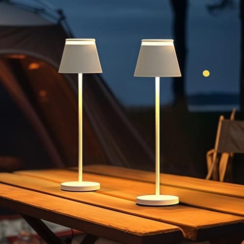 Cordless Table Lamp Set of 2 with Portable USB Rechargeable Dock, LED Wireless Touch Desk Lamps with Remote, 3 Color Stepless Dimmable, for Bedroom Night Lights Dining Outdoor Patio Restaurant — image 1
