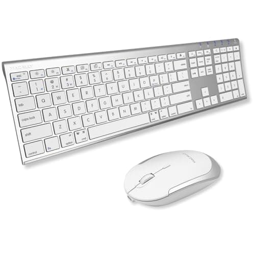 Macally Premium Bluetooth Keyboard and Mouse for Mac | Compatible Wireless Apple Keyboard and Mouse Combo (110 Keys Multi-Device Rechargeable) for MacBook Pro/Air and iMac