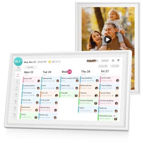 Airzeen 10.1" Digital Wall Calendar, No Subscription Smart Family Planner | Customizable Dashboard, Touch Screen Electronic Calendar, Chore Chart & Reward, Meal Planner, Photo Display, Wall/Desk Mount — image 1