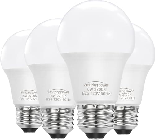 Amazing power E26 LED Bulb, 40W Equivalent Medium Base Light Bulb, Non-Dimmable, Soft White 2700K, 6W E26 LED Light Bulbs for Home Lighting Lamp, 4-Pack — image 1