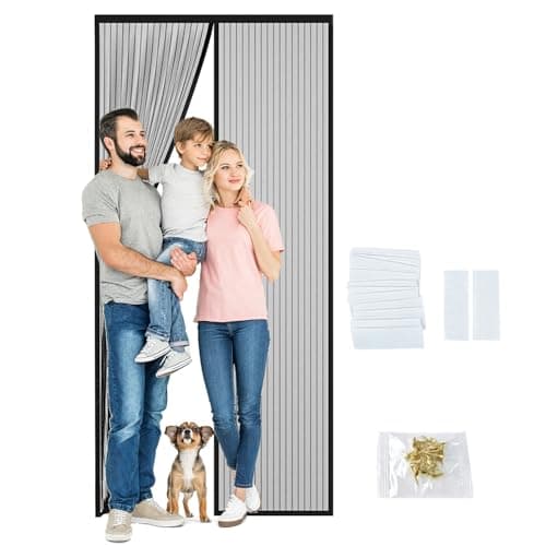 Magnetic Screen Door, Fit Door Size 32" x 80", Self Sealing Magnets,35.4 x 82.7In Screen Door,Keep Bugs Out,for Sliding Door, Front Doors(Black, 32 x 80 inches) — image 1