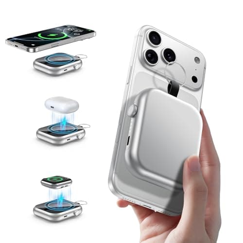 MIZUIA Small Portable Charger - for MagSafe Battery Pack 6000mAh, 3-in-1 Magnetic Wireless PowerBank for Apple Watch, 22.5W Fast Charging Power Bank for iPhone 17 Pro Max/16/15/14/13/12