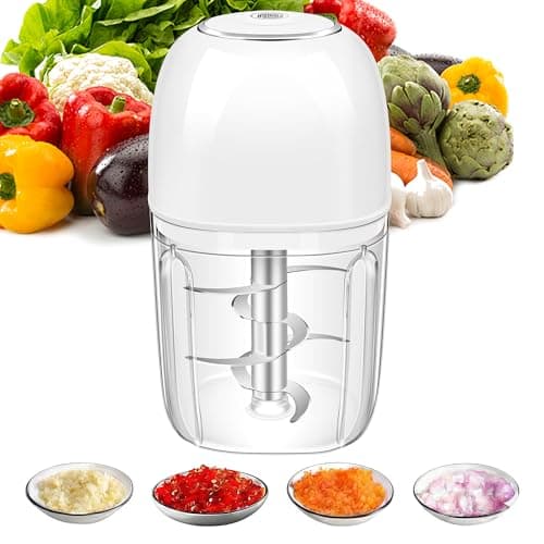 Electric Garlic Chopper, 1.8 Cup Mini Garlic Mincer Food Chopper Portable, Small Food Processor with USB Charging for Onion, Chili, Ginger, Veggie, Meat (450ML) — image 1