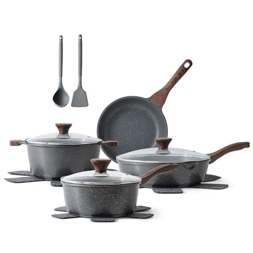 SENSARTE Nonstick Cookware Set 13-Piece, Non Stick Pots and Pans Set with Swiss Granite Coating, Healthy Kitchen Cooking Set, Stay-Cool Handles, PFOA Free — image 1
