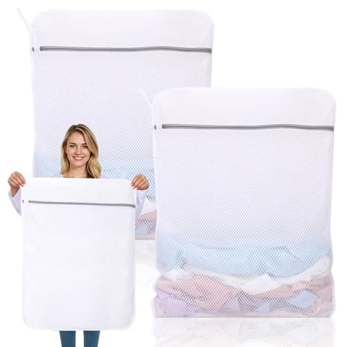 Dntorx 2 Pack XX-Large Mesh Laundry Bags for Delicates, 24 x 32 Inches Reusable Laundry Bag Durable Wash Bags for Washing Machine for College, Family, Travel, Storage — image 1